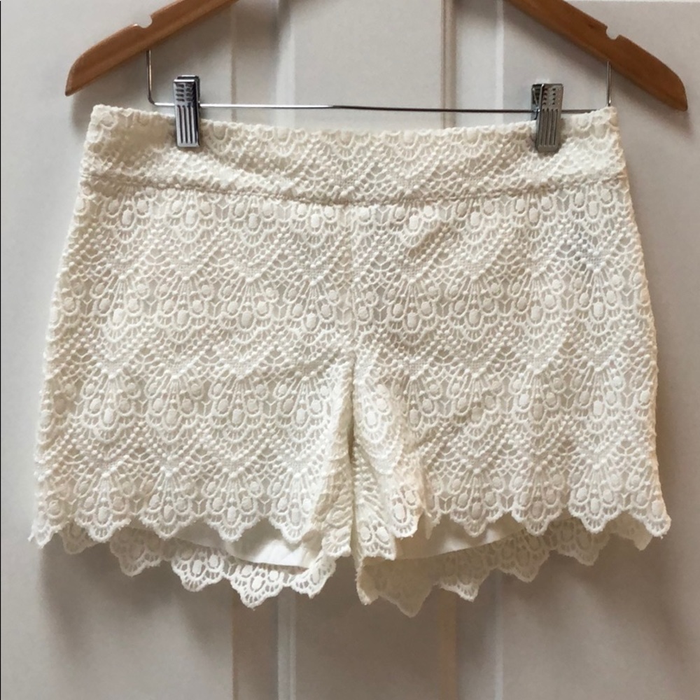 Elevenses White Lace Shorts